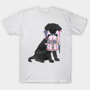 Black Lab Back To School Field Hockey Lacrosse Dog T-Shirt